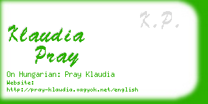 klaudia pray business card